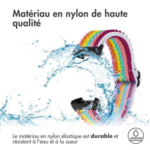imoshion Bracelet en nylon élastique Fitbit Charge 3 / 4 - Rainbow
