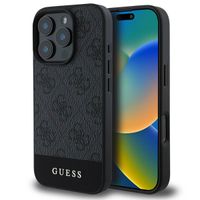 Guess Coque arrière Bottom Stripe 4G iPhone 16 Pro Max - Gris