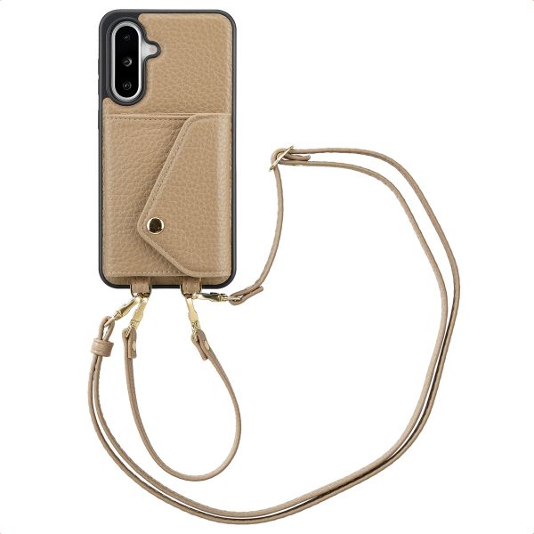 Selencia Coque à cordon avec porte-cartes enveloppe Sera Samsung Galaxy A36 / A56 - Beige