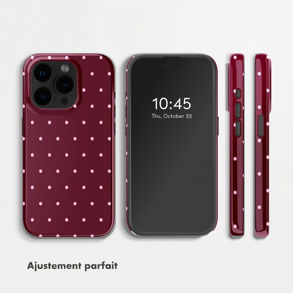 Selencia Coque arrière Vivid avec MagSafe Apple iPhone 15 Pro - Happy Dots Burgundy