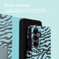 imoshion Étui de télephone portefeuille Design Samsung Galaxy S24 - Black Blue Stripes