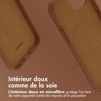 Accezz Coque arrière en cuir avec MagSafe iPhone 12 (Pro) - Sienna Brown