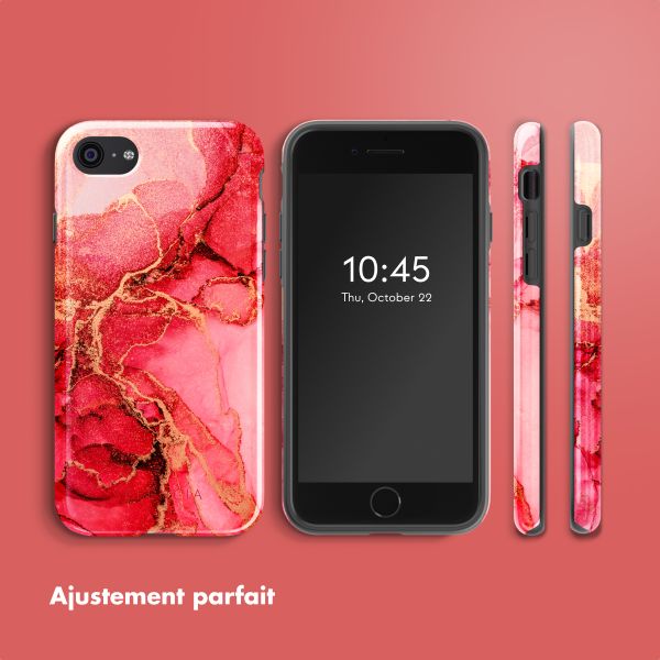 Selencia Coque arrière Vivid Tough iPhone SE (2022 / 2020) / 8 / 7 - Rosy Marble