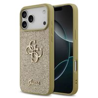 Guess Coque 4G Metal Logo Glitter Apple iPhone 17 Pro - Doré