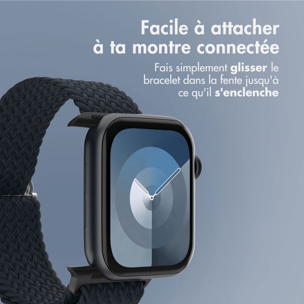 imoshion Bracelet tissé en nylon Apple Watch Series 1 á 11 / SE / Ultra (44/45/46/49 mm) - Gris foncé