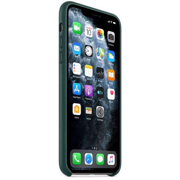 Apple Coque en cuir pour Apple iPhone 11 Pro Max - Vert forêt