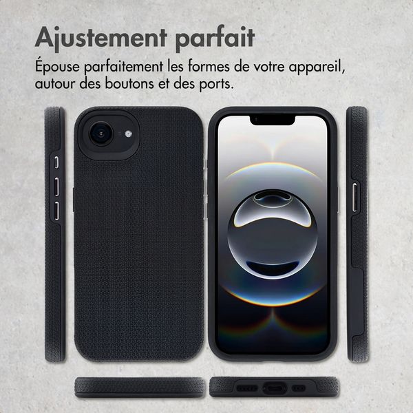 Accezz Coque Tough avec MagSafe Apple iPhone 17e / 16e - Noir