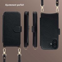 Selencia Étui Riva avec MagSafe et cordon de téléphone Apple iPhone 16 - Noir