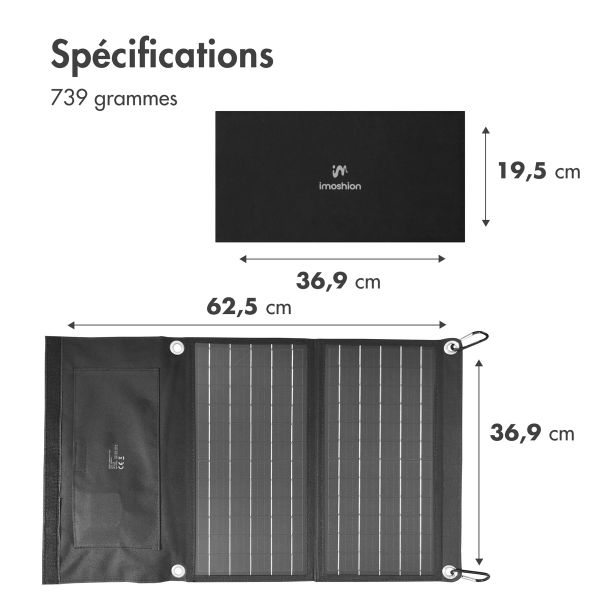 imoshion Chargeur solaire pliable - 21 watts