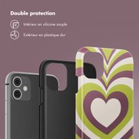 Selencia Coque arrière Vivid Apple iPhone 11 - Double Hearts Plum Fern