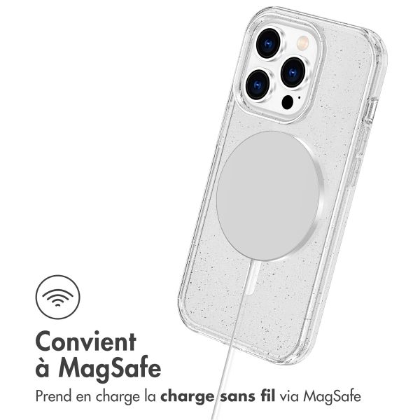 imoshion Coque Pailletée avec MagSafe Apple iPhone 14 Pro - Paillettes Transparent