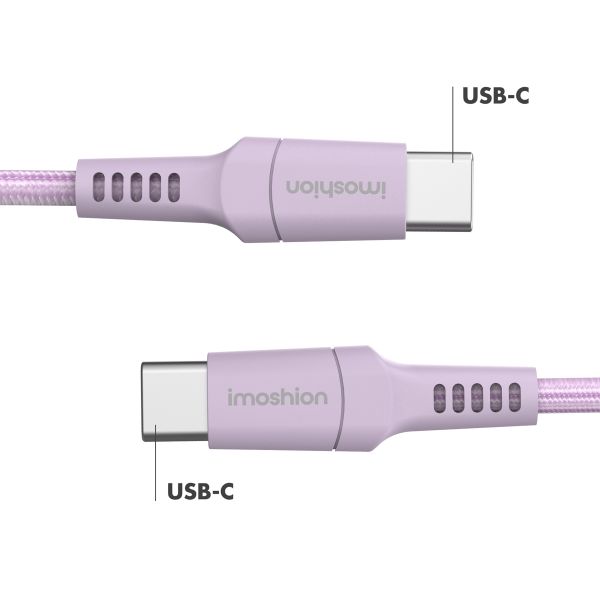 imoshion Braided USB-C vers câble USB-C - 1 mètre - Lilas