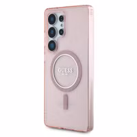 Guess Coque MagSafe IML Glitter Gradient Samsung Galaxy S25 Ultra - Rose