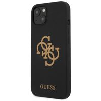 Guess Coque Silicone 4G Logo iPhone 13 Mini - Noir