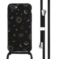 imoshion Coque design en silicone avec cordon Apple iPhone SE (2022 / 2020) / 8 / 7 - Sky Black