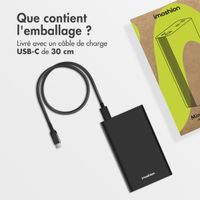 imoshion Ultra Series Aluminium | Batterie externe 20.000 mAh - Charge rapide jusqu'à 33 watts - Black