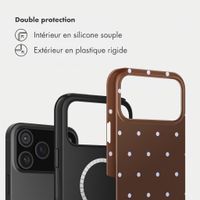 Selencia Coque arrière Vivid avec MagSafe Apple iPhone 17 Pro Max - Happy Dots Chocolate