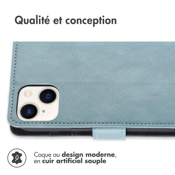 imoshion Étui de télephone portefeuille Apple iPhone 14 / 13 - Bleu clair