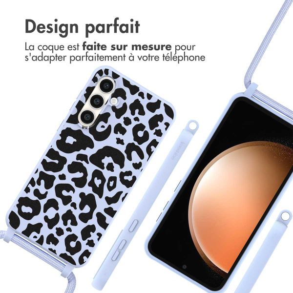 imoshion Coque design en silicone avec cordon Samsung Galaxy S23 FE - Animal Lila