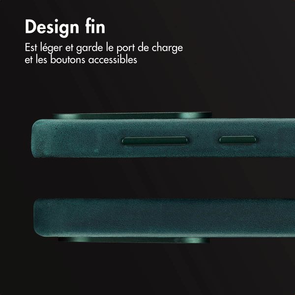 Accezz Coque MagSafe en cuir vintage Samsung Galaxy A56 - Smokey Green