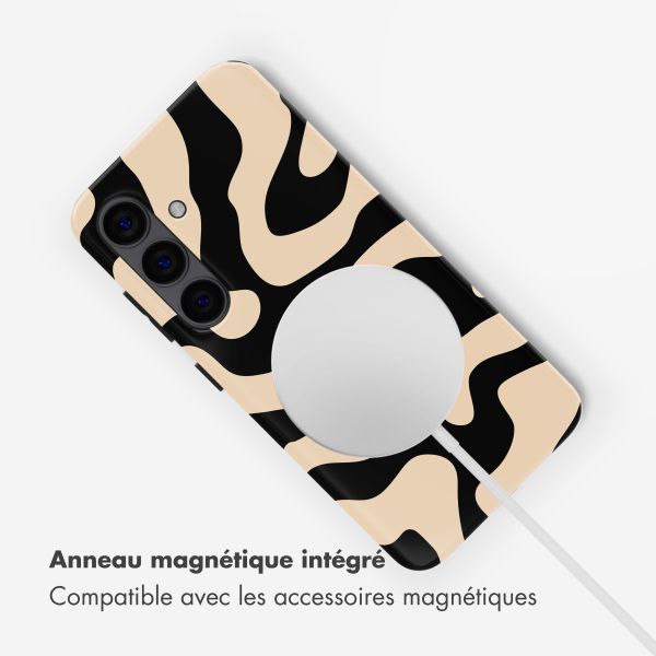 Selencia Coque arrière Vivid avec MagSafe Samsung Galaxy S24 - Art Wave Black