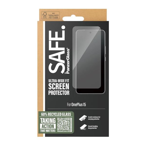 SAFE by PanzerGlass Protection d'écran Ultra-Wide Fit OnePlus 15