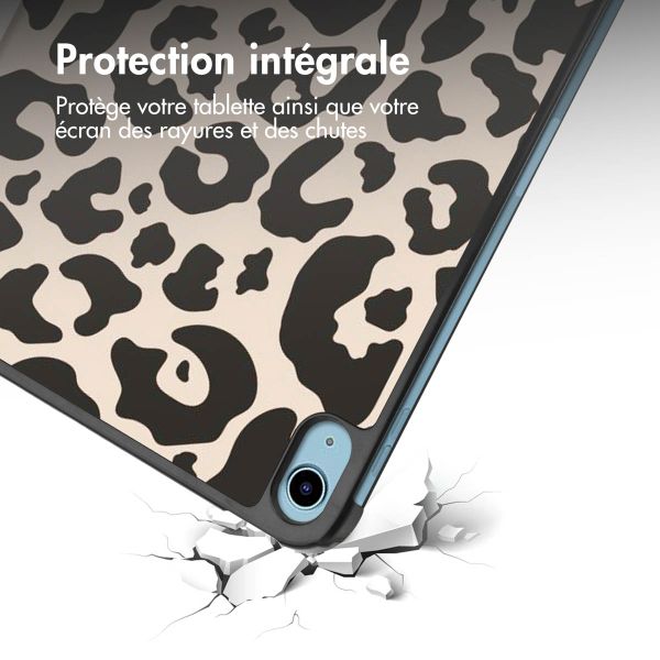 imoshion Coque tablette Trifold iPad 10 (2022) 10.9 pouces - Leopard