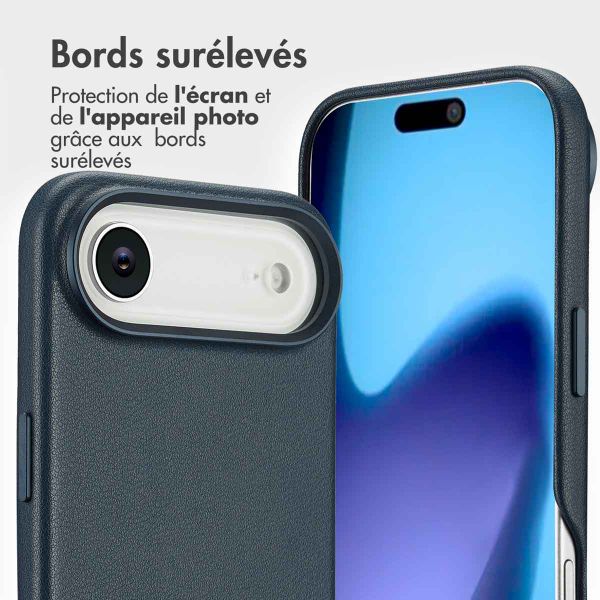 Accezz Étui de télephone portefeuille en cuir 2-en-1 avec MagSafe Apple iPhone Air - Nightfall Blue