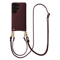 Selencia Coque de télephone Nova avec cordon et porte-cartes Samsung Galaxy S26 Ultra - Bold Burgundy