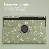 imoshion Coque tablette Design rotatif à 360° Samsung Galaxy Tab S10 Ultra / Tab S9 Ultra - Green Flowers