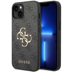 Guess Coque 4G Metal Logo Backcover iPhone 15 - Gris