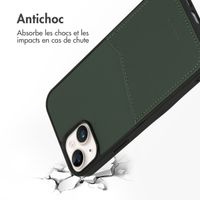 Accezz ﻿Coque en cuir de qualité supérieure avec fentes pour cartes iPhone 14 Plus - Vert