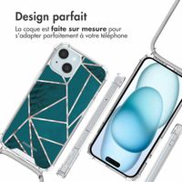 imoshion Coque Design avec cordon iPhone 15 - Petrol Green Graphic