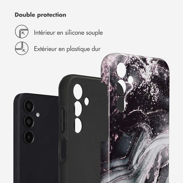 Selencia Coque arrière Vivid Tough Samsung Galaxy A15 (5G/4G) - Chic Marble Black