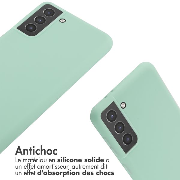 imoshion ﻿Coque en silicone avec cordon Samsung Galaxy S21 Plus - Menthe verte