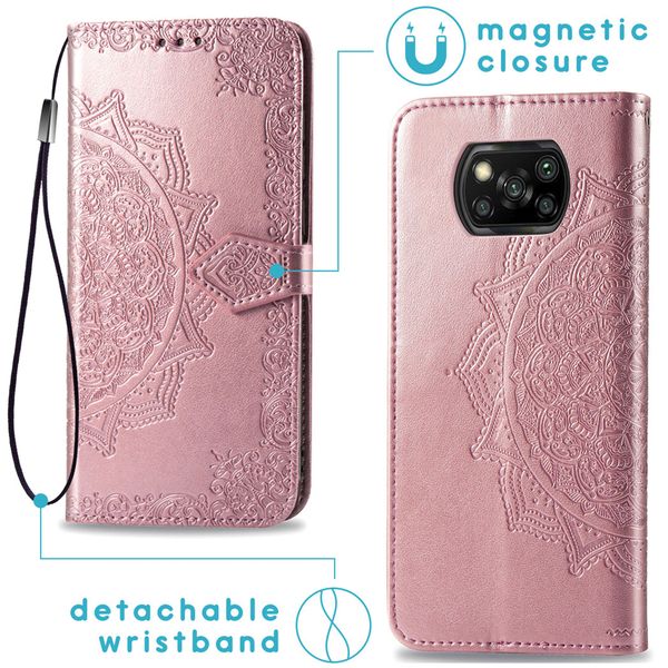 imoshion Etui de télephone Mandala Xiaomi Poco X3 (Pro) - Rose Doré