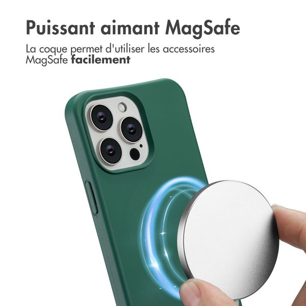 imoshion Coque arrière Color avec cordon amovible et MagSafe Apple iPhone 15 Pro Max - Vert foncé