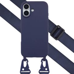 Selencia Coque silicone avec cordon amovible Apple iPhone 17 - Bleu foncé