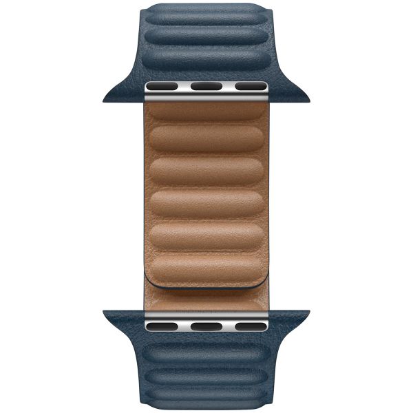 Apple Leather Link Apple Watch Series 1-10 / SE / Ultra (2) - 42/44/45/46/49 mm - Taille M/L - Baltic Blue