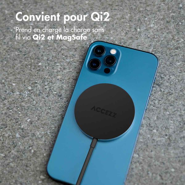 Accezz Chargeur sans fil USB-C - Chargeur sans fil MagSafe et Qi2 - 1 mètres - Noir