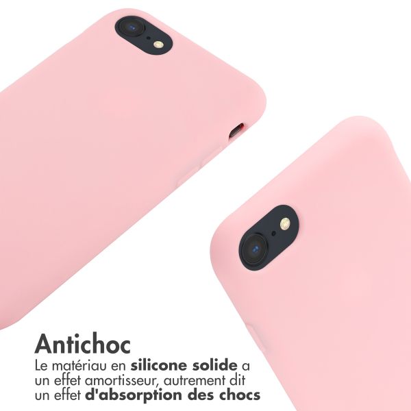 imoshion Coque en silicone avec cordon Apple iPhone SE (2022 / 2020) / 8 / 7 - Rose