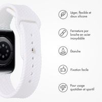 imoshion Bracelet tressé en silicone Apple Watch Series 1 t/m 11 / SE / Ultra (44/45/46/49 mm) - Blanc