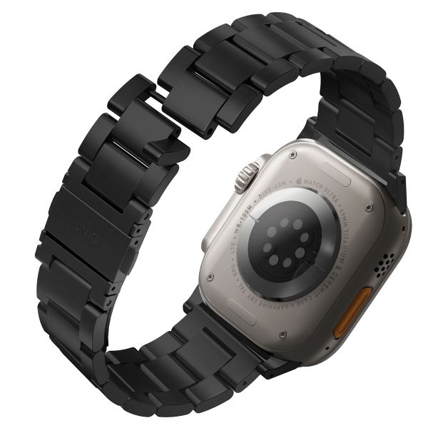 Uniq Bracelet Osta en acier avec maillons auto-ajustables Apple Watch Series 1 t/m 11 / SE / Ultra (44/45/46/49 mm) - Midnight Black
