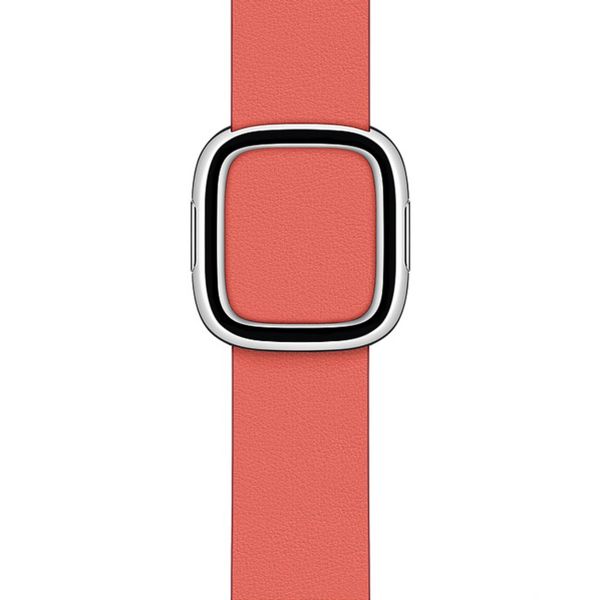 Apple Bracelet Leather Band Modern Buckle Apple Watch Series 1 t/m 9 / SE (38/40/41 mm) | Series 10 / 11 (42 mm) - Taille S - Pink Citrus