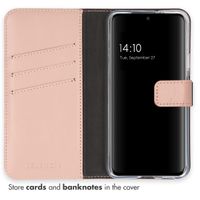 Selencia Étui portefeuille en cuir véritable Samsung Galaxy S22 - Rose