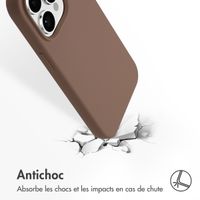 Accezz Coque Liquid Silicone avec MagSafe Apple iPhone 14 Pro - Marron clair