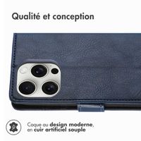 imoshion Étui de téléphone portefeuille Luxe iPhone 16 Pro Max - Bleu foncé