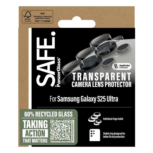 SAFE by PanzerGlass Protection d'objectif de caméra Samsung S25 Ultra - Transparent