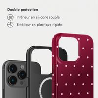 Selencia Coque arrière Vivid avec MagSafe Apple iPhone 15 Pro - Happy Dots Burgundy