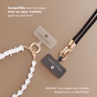 Selencia Ensemble de cordons pour téléphone avec perles et coquillages - Midnight Black